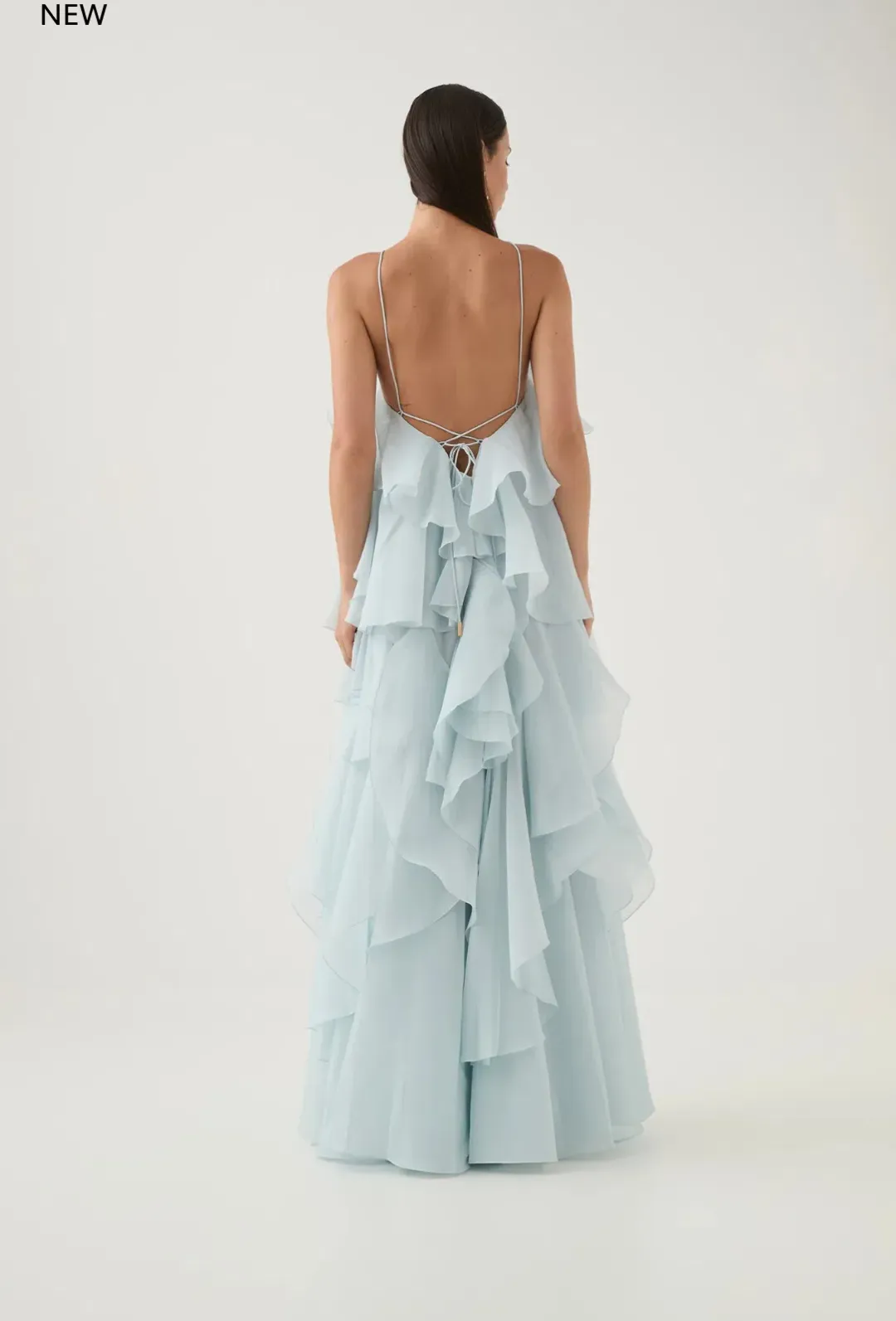 Aje Pandorea Layered Maxi Dress Silver Blue Size AU 6 for rent on The Volte - main image