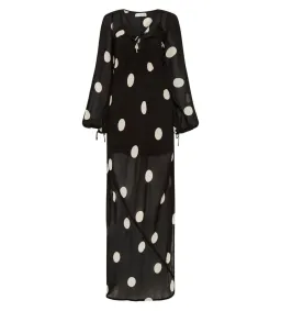 Faithfull The Brand Santos Maxi Dress Veia Polka Dot Chocolate Size AU 8 for rent on The Volte - image 6