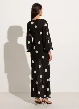 Faithfull The Brand Santos Maxi Dress Veia Polka Dot Chocolate Size AU 8 for rent on The Volte - image 4
