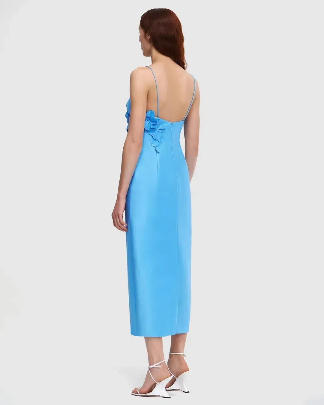 Acler Isla Column Midi Dress Blue Size 12 for rent on The Volte - main image