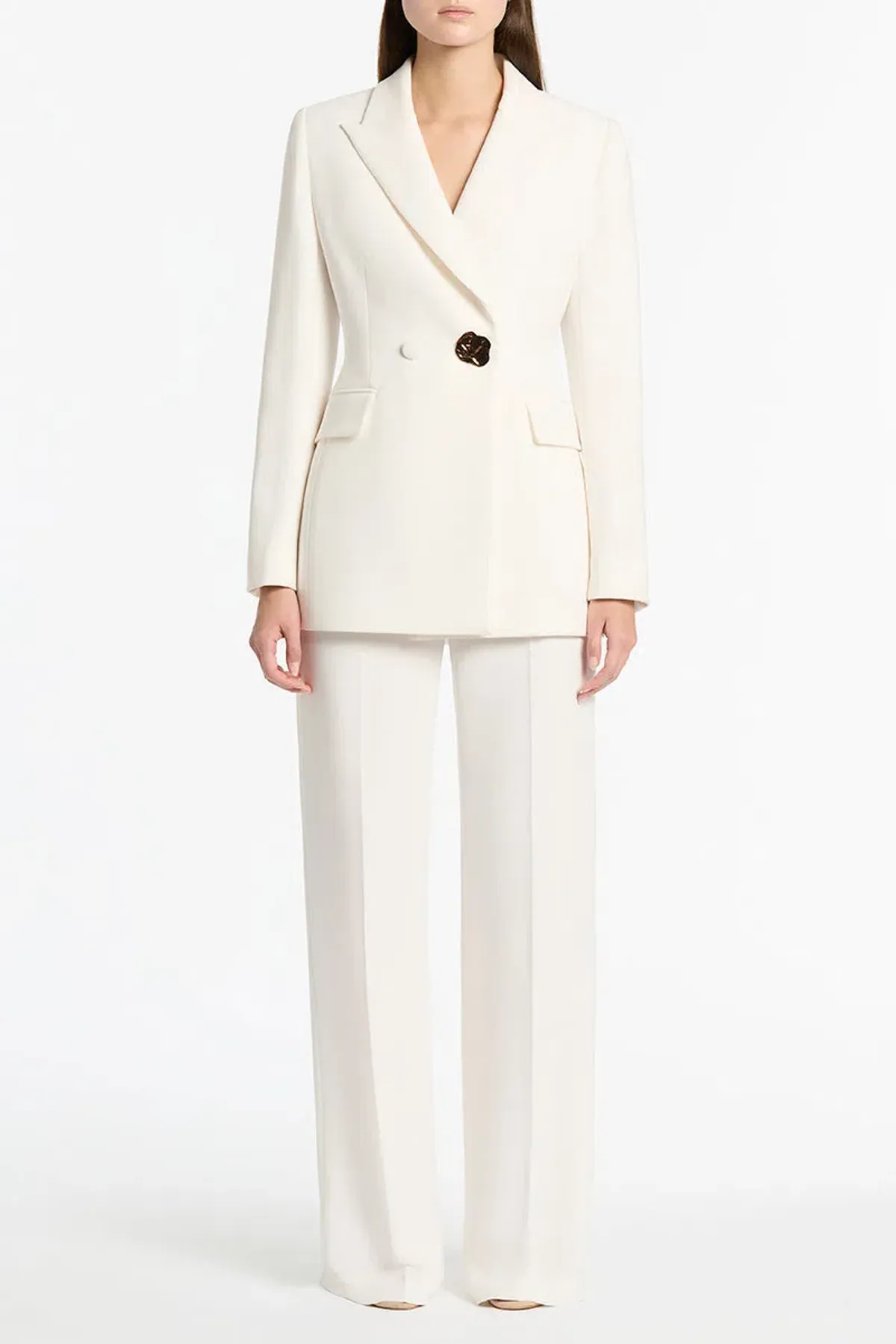 Carla Zampatti Florence Crepe Blazer White Size 12 for rent on The Volte - main image
