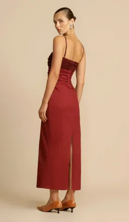 Arcina Ori Kinsley Dress Maxi Burgundy Size AU 8 for rent on The Volte - image 5