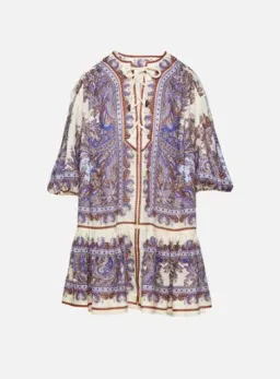 Zimmermann Ottie Eyelet Paisley Linen Mini Dress Size AU 8 for rent on The Volte - image 4