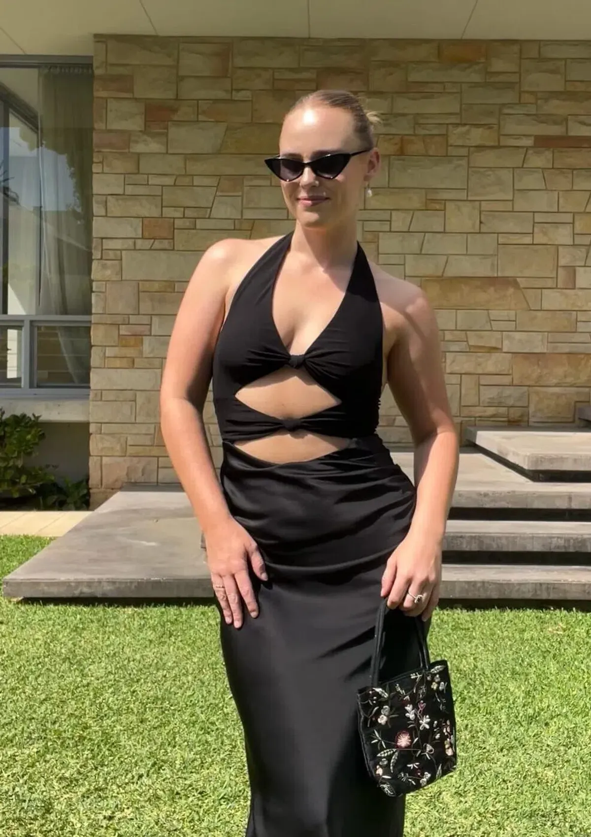 Bec & Bridge Solare Halter Maxi Dress- Black- Size 6 for rent on The Volte - main image