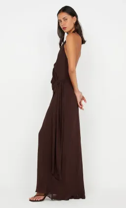 Bec & Bridge Soneva Wrap Dress Chocolate Brown Size 8 for rent on The Volte - image 4