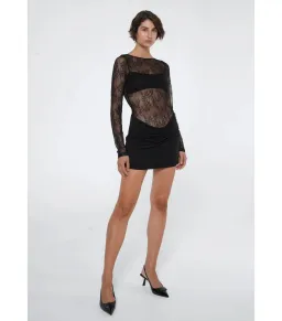 Benni Yana Lace Mini Dress- Black- Size 8 for rent on The Volte - image 2