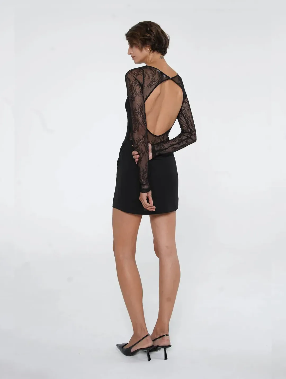 Benni Yana Lace Mini Dress- Black- Size 12 for rent on The Volte - main image