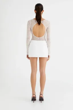 Benni Yana Lace Mini Dress- White- Size 8 for rent on The Volte - image 4