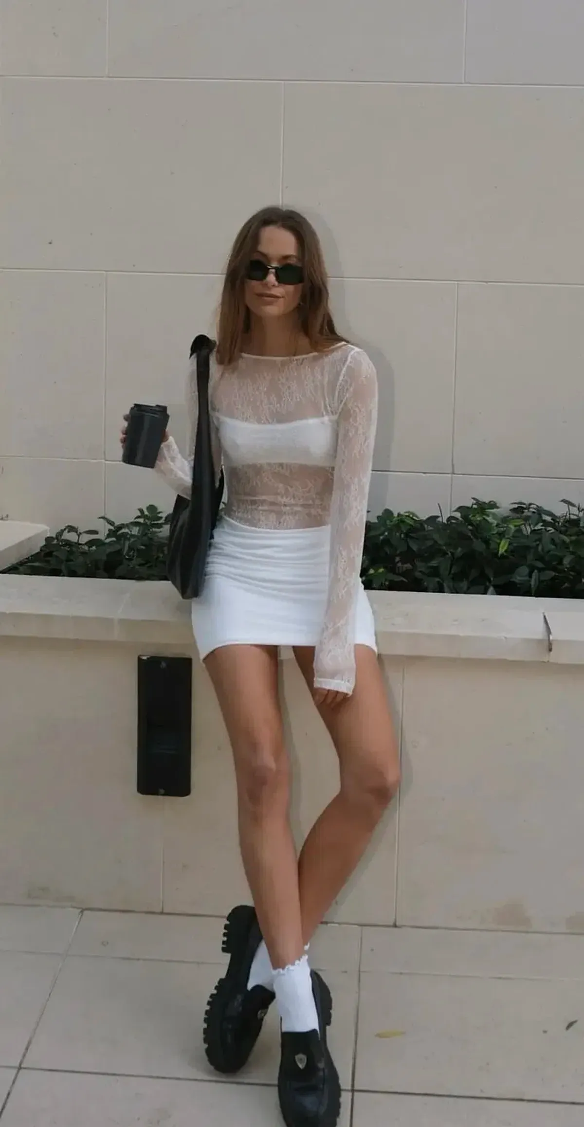 Benni Yana Lace Mini Dress- White- Size 8 for rent on The Volte - main image