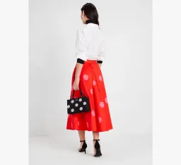 Kate Spade Giant Dot Faille Midi Skirt Orange Print Size 8 US / 12 UK/AU for rent on The Volte - image 2
