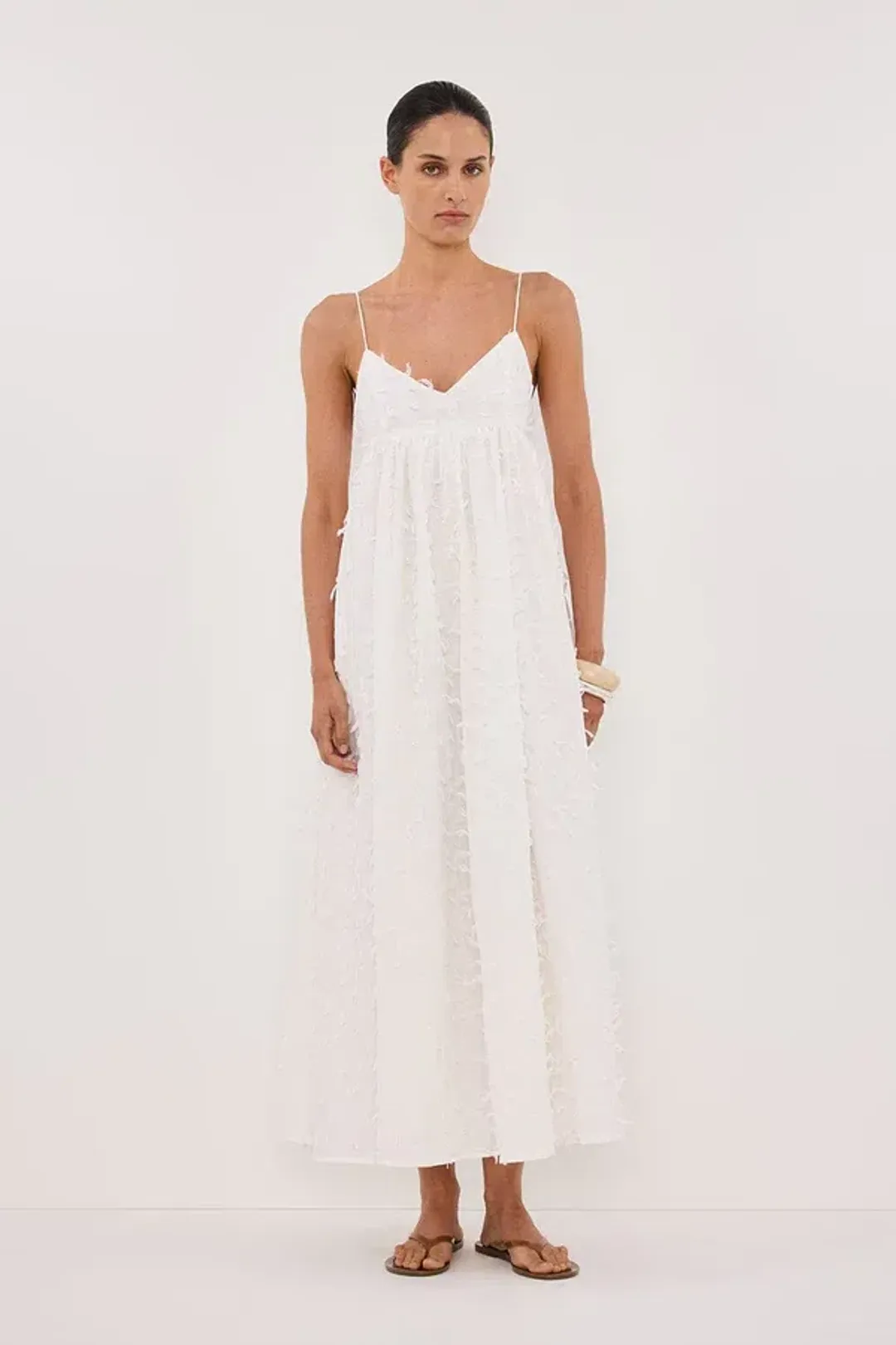 Dissh Paloma White Babydoll Midi Dress Size 10 for rent on The Volte - main image