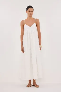 Dissh Paloma White Babydoll Midi Dress Size 10 for rent on The Volte - image 1