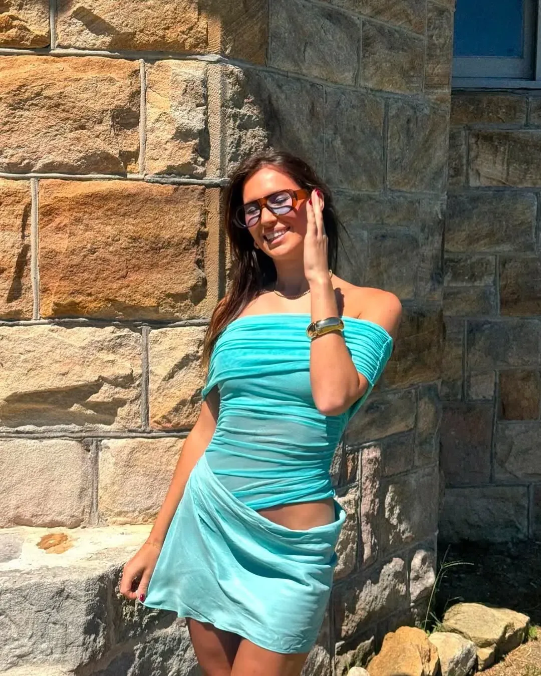 Benni Nico Off Shoulder Mini Dress Size 10 for rent on The Volte - main image