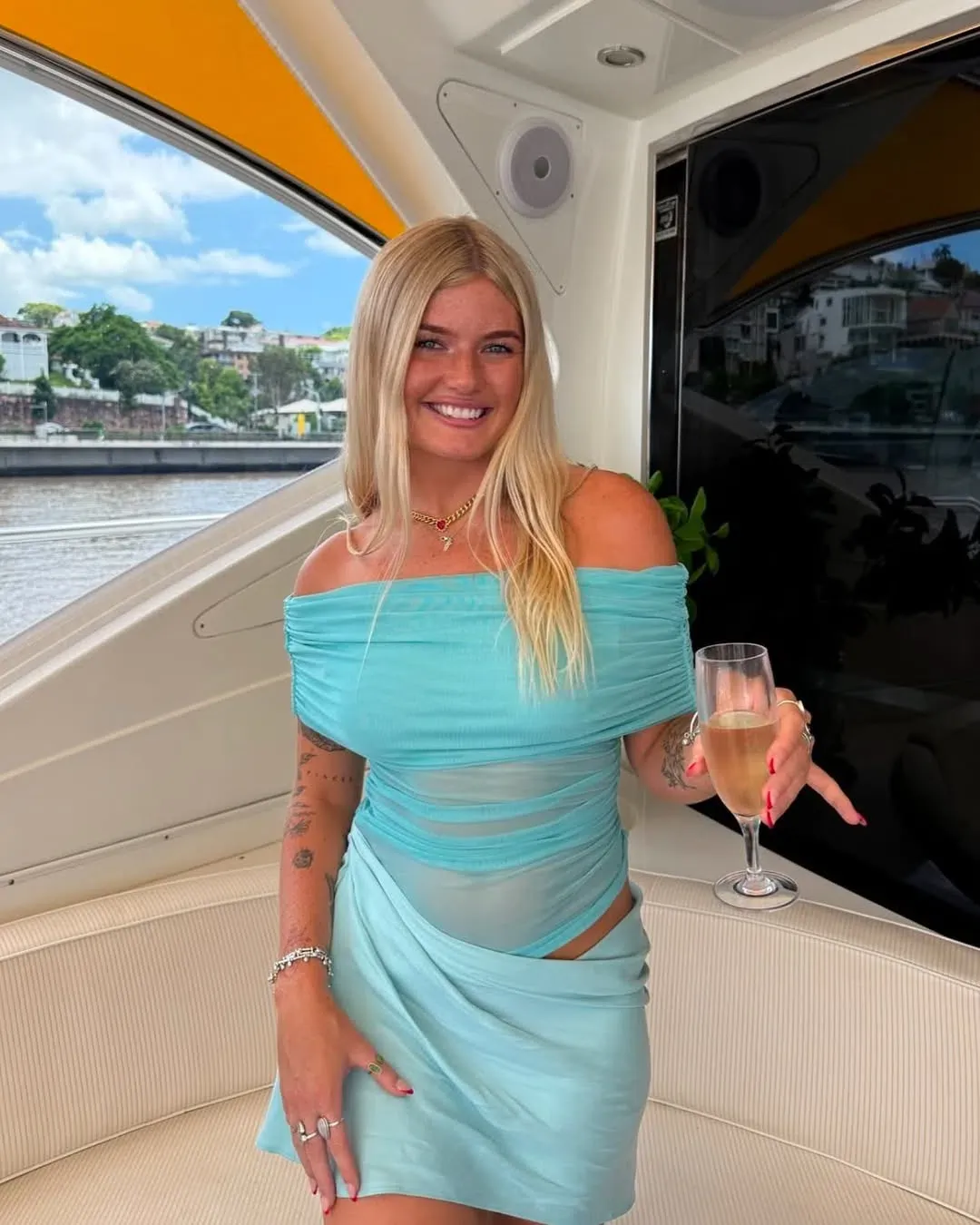 Benni Nico Off Shoulder Mini Dress Size 10 for rent on The Volte - main image