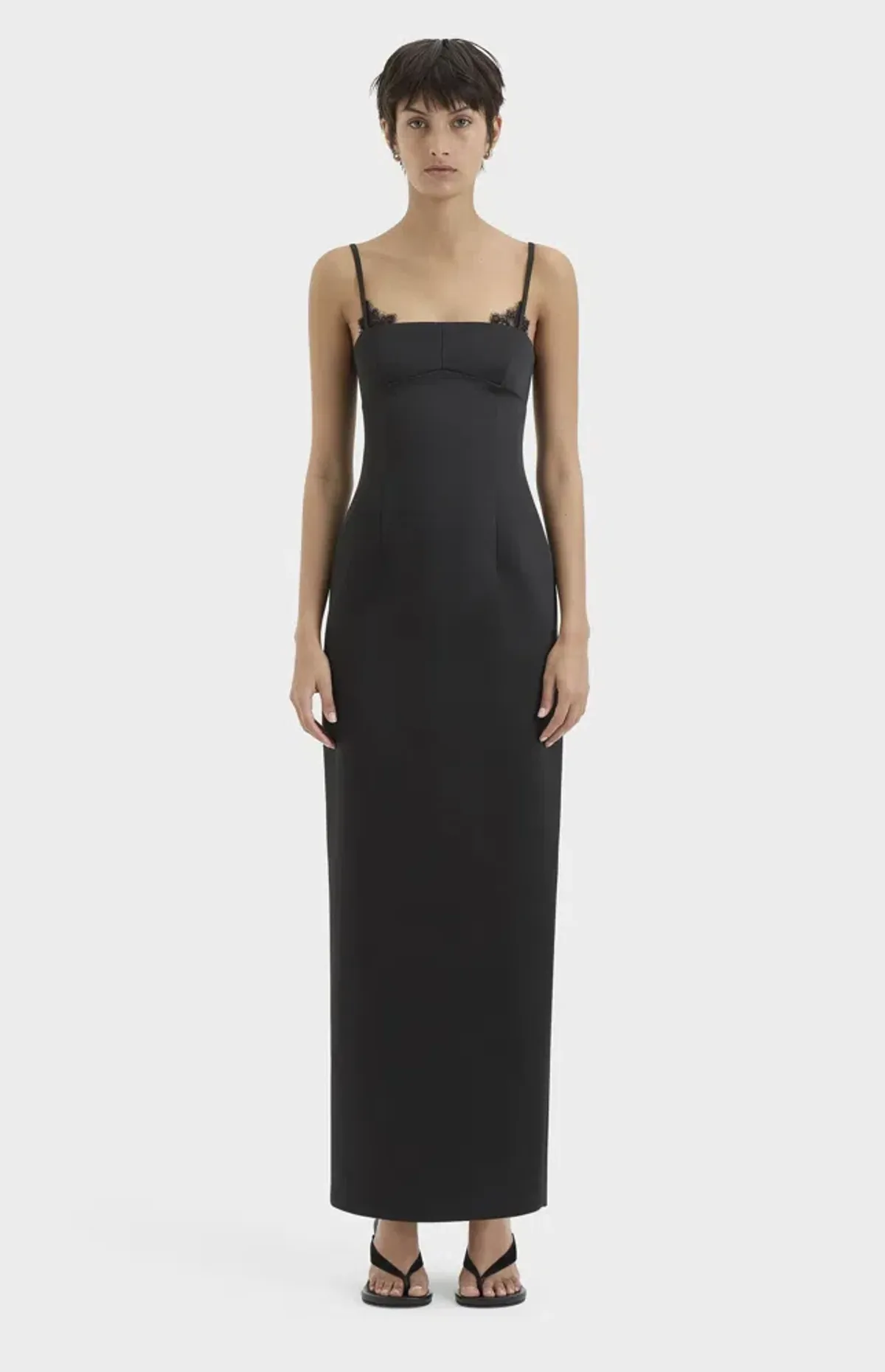 Sir The Label Poppy Column Gown Black Size 0 / Aus 6 for rent on The Volte - main image
