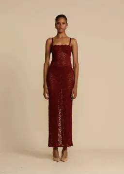 Arcina Ori Margot Lace Dress- Wine- Size XS / AU 6 for rent on The Volte - image 3