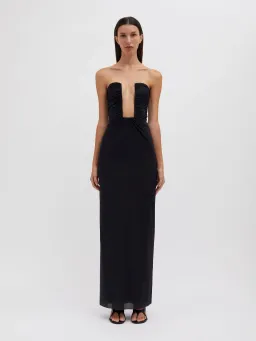 Christopher Esber Plunge Strapless Column Dress Black Size AU 6 for rent on The Volte - image 1