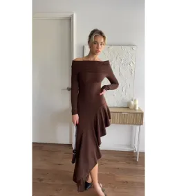 Arcina Ori Bella Midi Dress- Brown- Size XS/ AU 6 for rent on The Volte - image 2