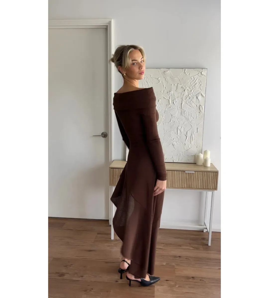 Arcina Ori Bella Midi Dress- Brown- Size M/ AU 10 for rent on The Volte - main image