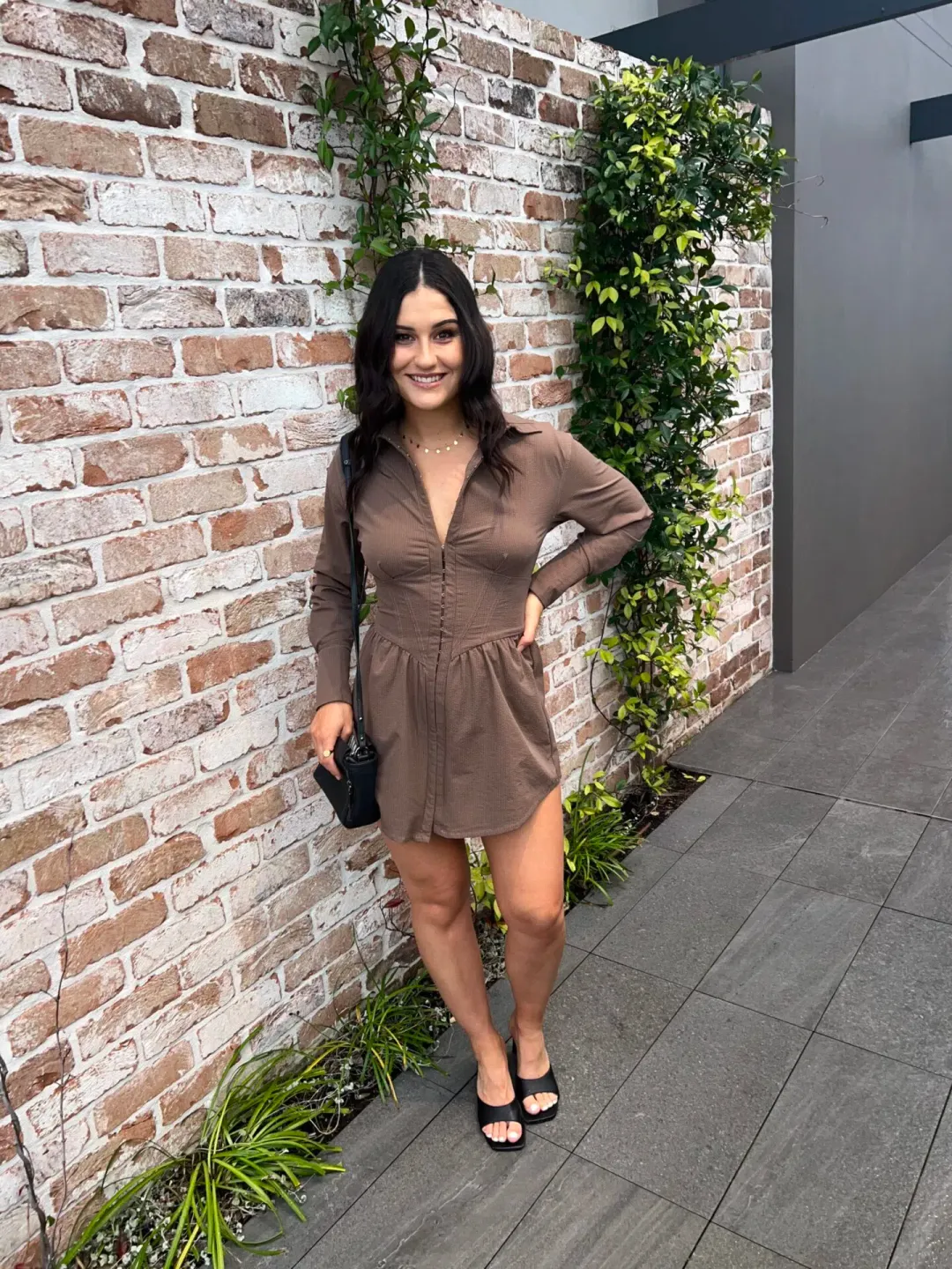 Sovere Reminisce Corset Dress- Brown- Size 6 for rent on The Volte - main image