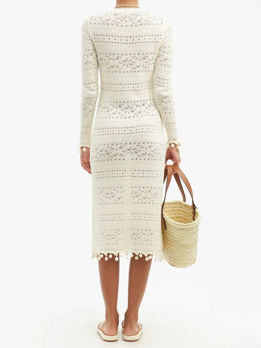 Zimmermann Postcard Cotton Lace-Knitted Midi White Size 0/ AU 8 for rent on The Volte - main image