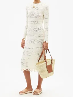 Zimmermann Postcard Cotton Lace-Knitted Midi White Size 0/ AU 8 for rent on The Volte - image 1