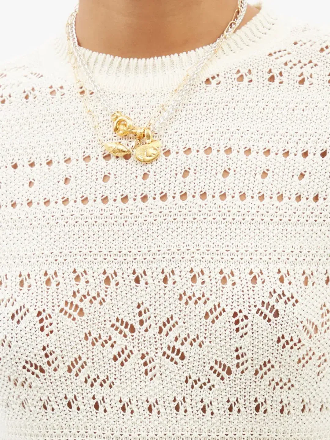 Zimmermann Postcard Cotton Lace-Knitted Midi White Size 0/ AU 8 for rent on The Volte - main image