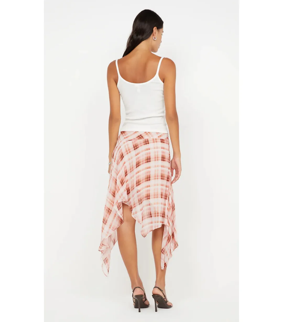 Bec & Bridge Lolita Asym Skirt in Check Size AU 10  for rent on The Volte - main image