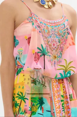 Camilla Shoestring Strap Playsuit in Sister Sunset Size L / AU 12 for rent on The Volte - image 3