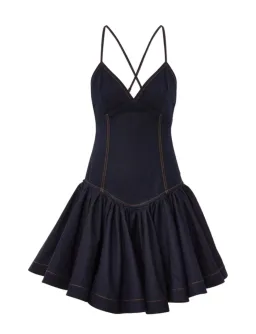 Zimmermann Crush Denim Mini Dress Night Sky Size 0 / AU 8 for rent on The Volte - image 4