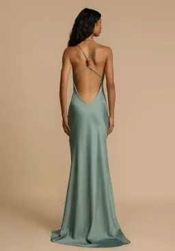 Arcina Ori Isodora Maxi Dress Metallic Green Size 8 for rent on The Volte - image 3