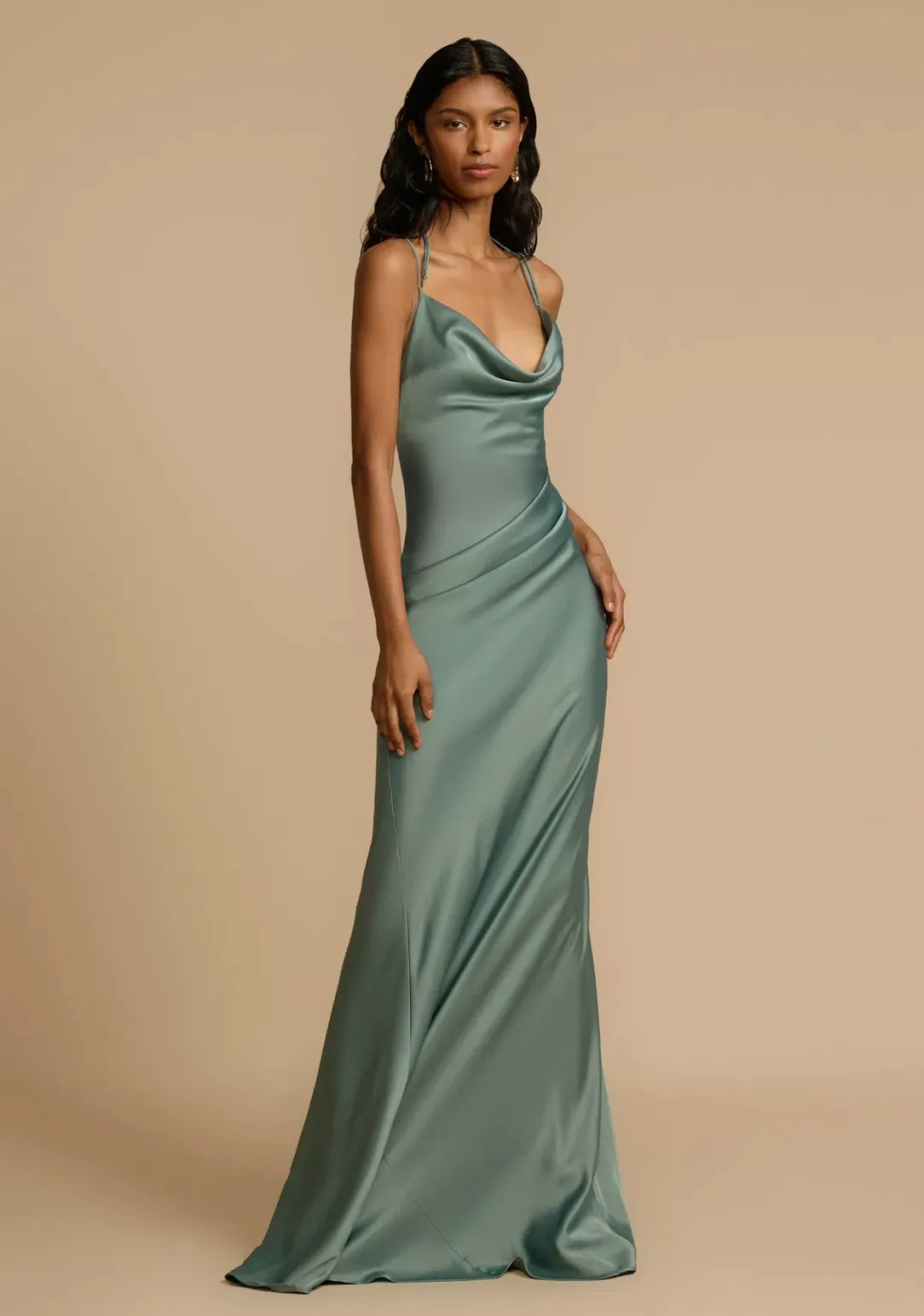 Arcina Ori Isodora Maxi Dress Metallic Green Size 8 for rent on The Volte - main image