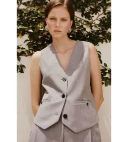 Shona Joy Asher Oversized Tailored Vest in Steel Grey Size AU 8 for rent on The Volte - image 4