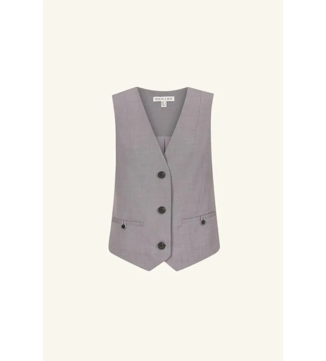 Shona Joy Asher Oversized Tailored Vest in Steel Grey Size AU 8 for rent on The Volte - main image