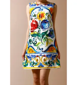 Dolce & Gabbana Majolica Print Mini Dress Multi Size AU 6 for rent on The Volte - image 1