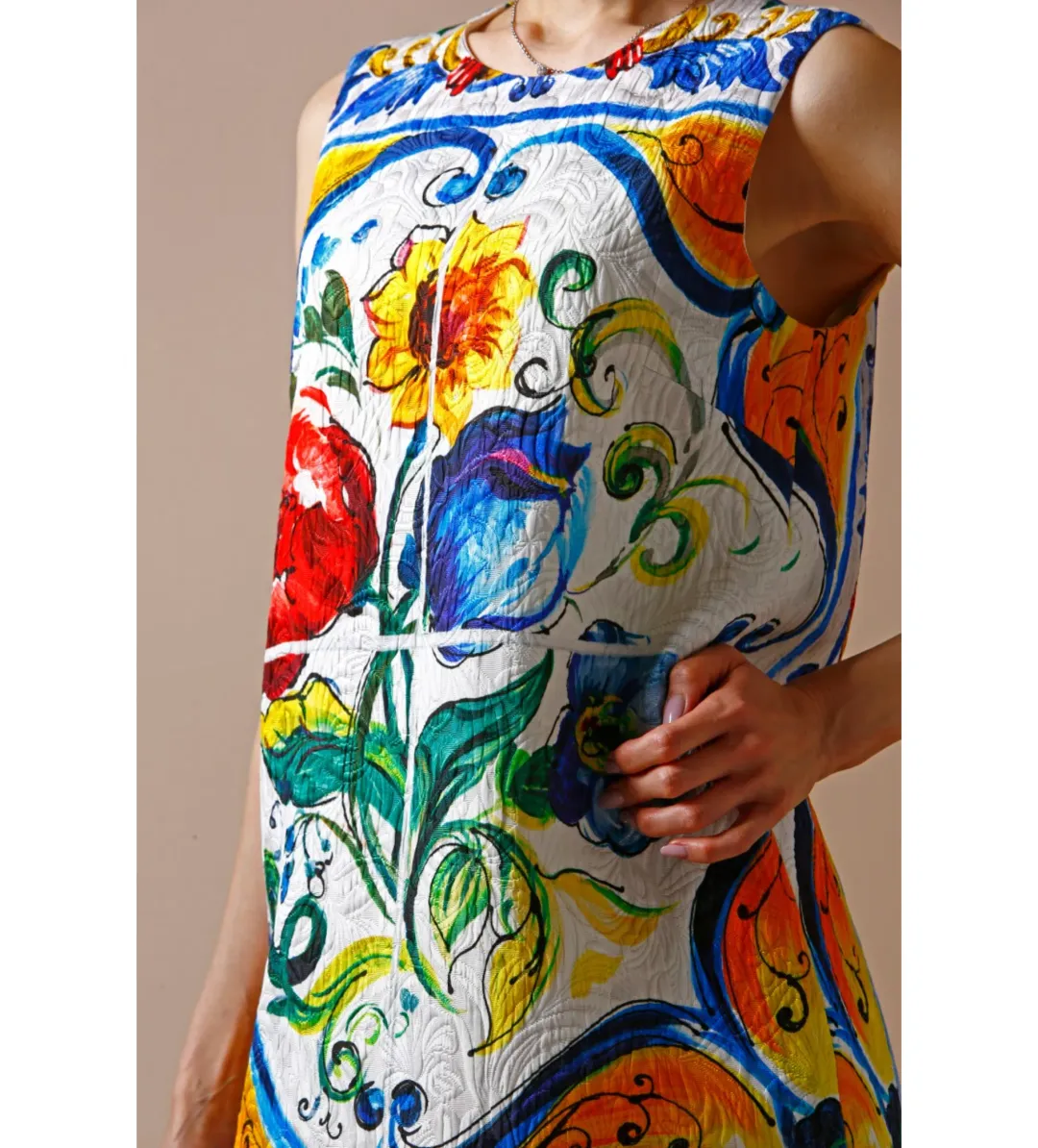 Dolce & Gabbana Majolica Print Mini Dress Multi Size AU 6 for rent on The Volte - main image