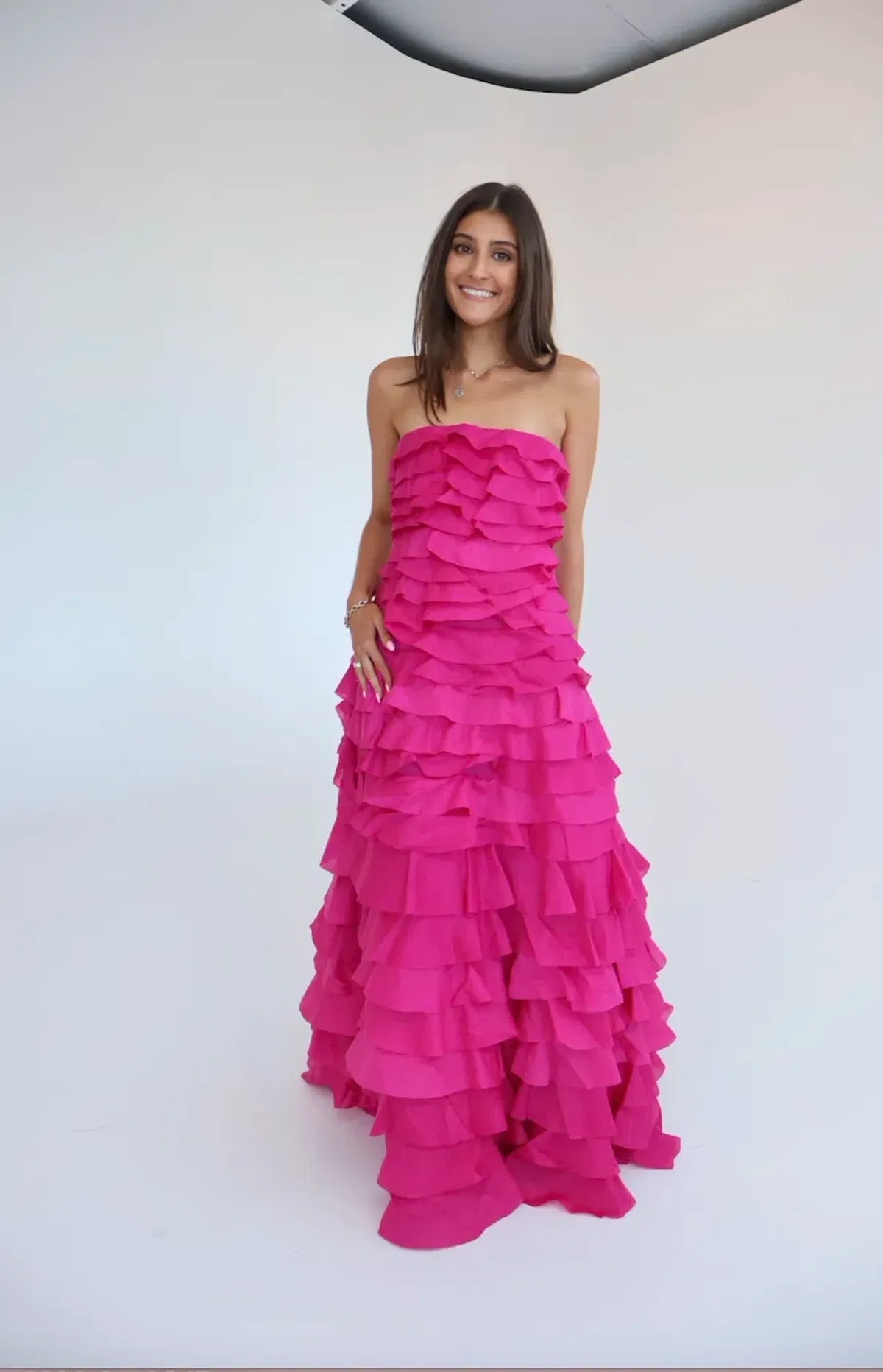  Aje Fleur Pleated Gown Pink Size 8  for rent on The Volte - main image