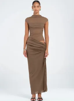 Benni Milo Mesh Maxi in Mushroom Size S/AU 8 for rent on The Volte - image 1