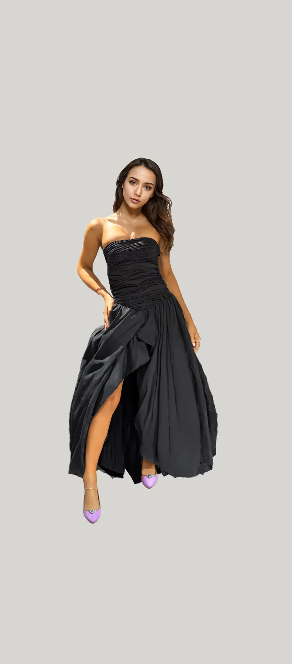 Aje Violette Bubble Hem Maxi Dress Black Size 12 for rent on The Volte - main image