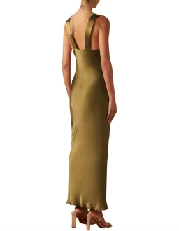 Shona Joy Giorgia Plunged Midi Dress in Olive Oil Size 10 for rent on The Volte - image 10