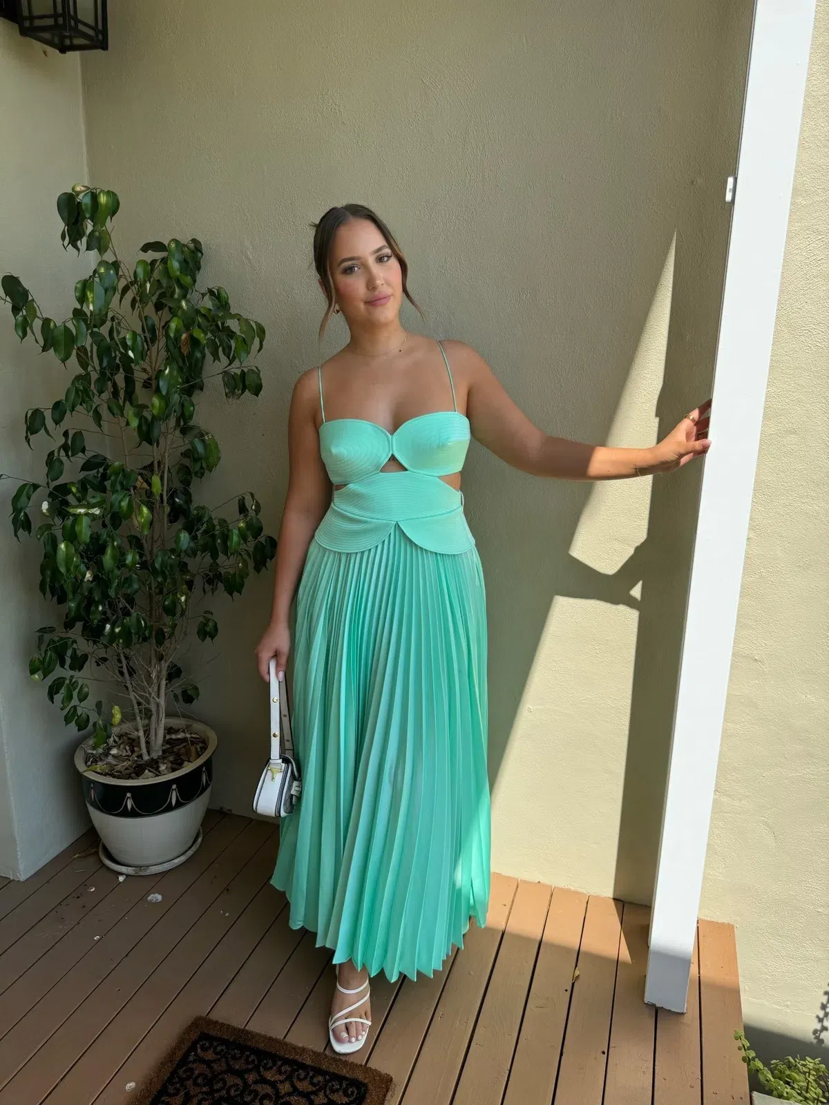 Acler Atholton Midi Dress in Arctic Mint Size AU 10  for rent on The Volte - main image