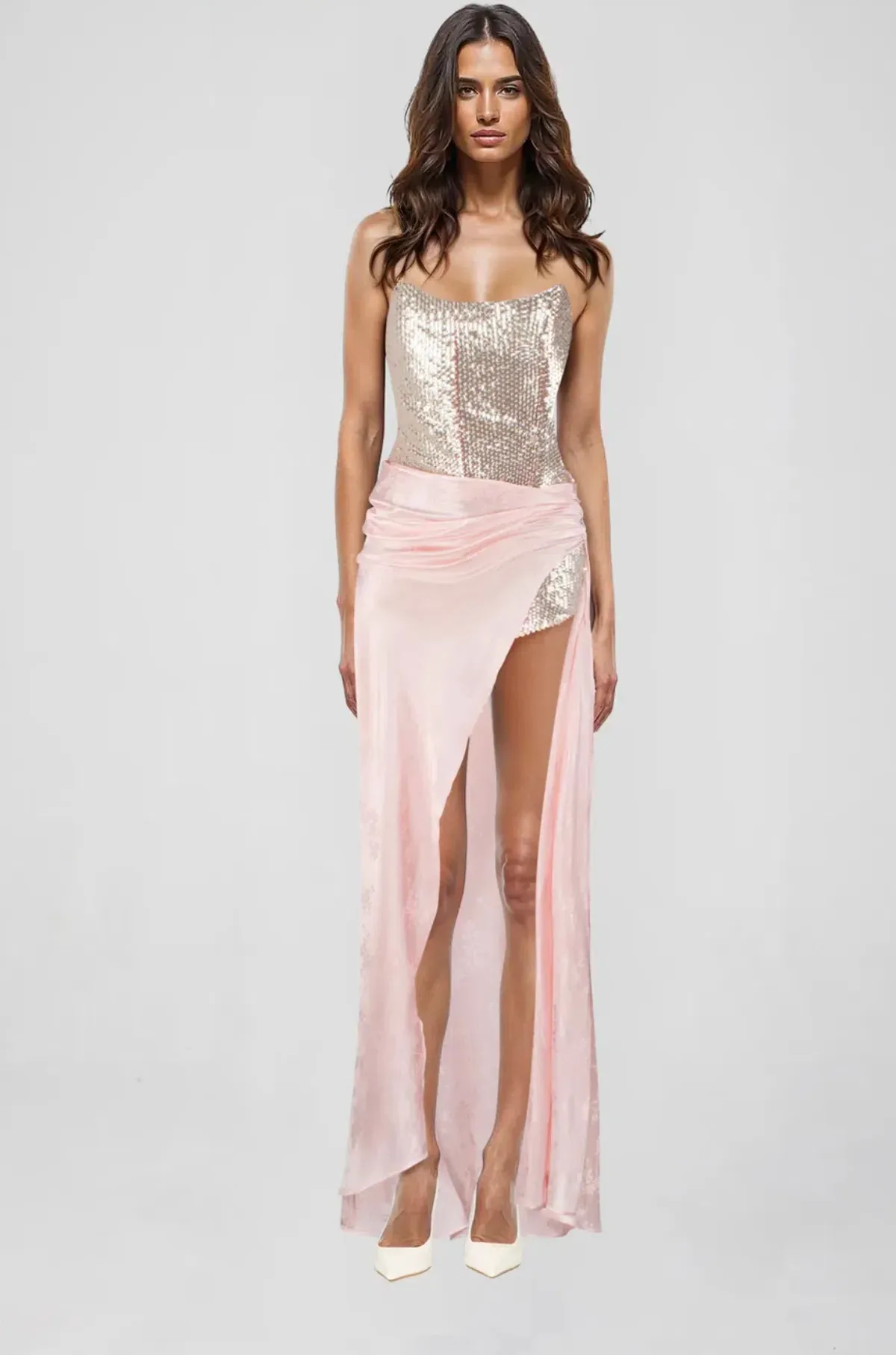 Atoir Clara Maxi Gown in Vintage Pink Size AU 12 for rent on The Volte - main image