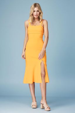 Finders Keepers Tribute Sorbet Midi Dress Yellow  Size 10 for rent on The Volte - image 1