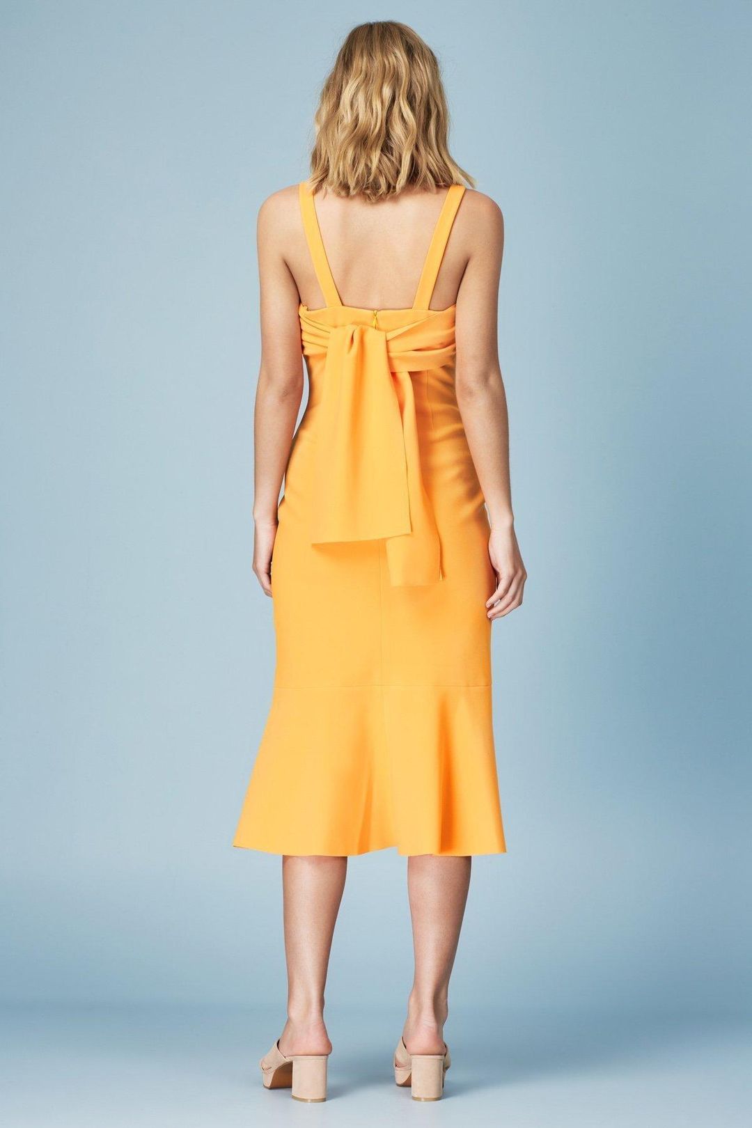 Finders Keepers Tribute Sorbet Midi Dress Yellow  Size 10 for rent on The Volte - main image