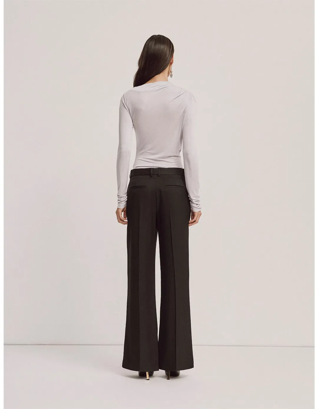 Ninety Percent Iphis Draped Long Sleeve Top in Enoki Mushroom Size M/ AU 12 for rent on The Volte - main image