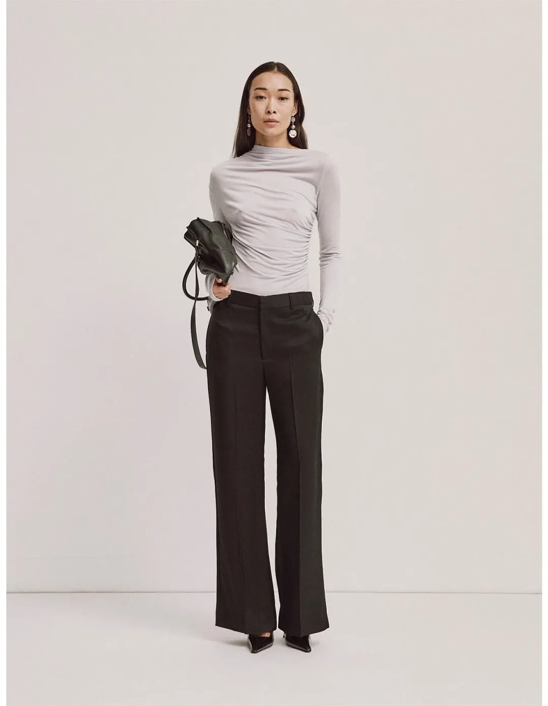 Ninety Percent Iphis Draped Long Sleeve Top in Enoki Mushroom Size M/ AU 12 for rent on The Volte - main image