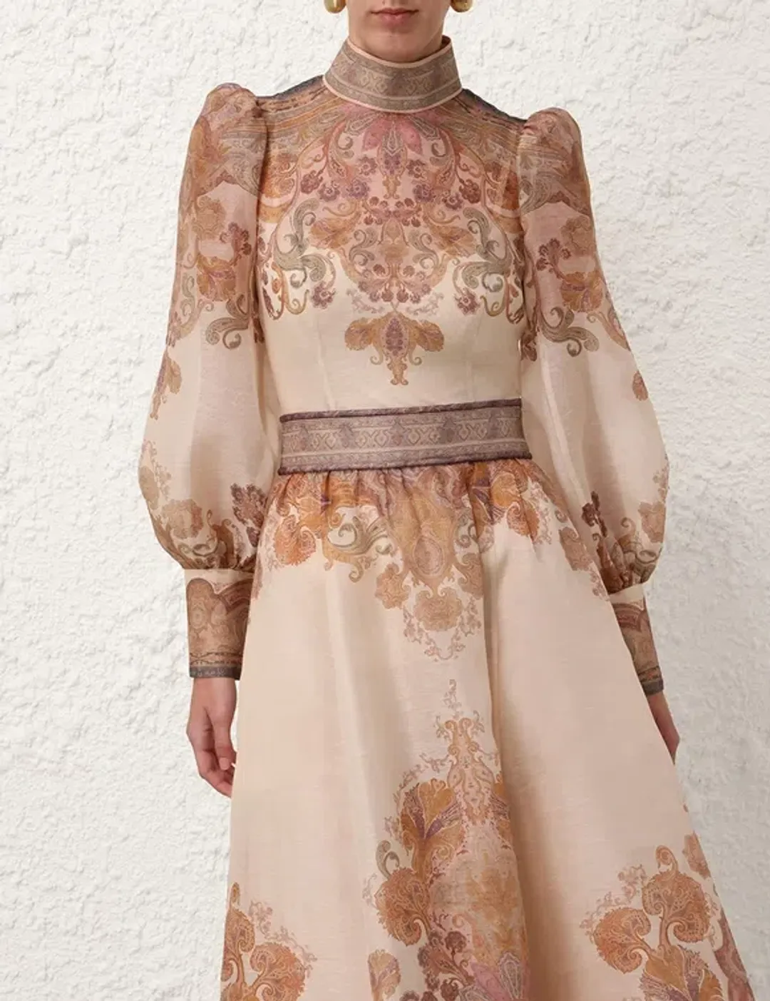 Zimmermann Illustration Bodice Top in Cream Paisley Size 2 / AU 12 for rent on The Volte - main image