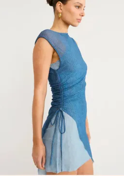 Bec and Bridge Hayden Asym Mini Dress in Spliced Denim Size 8 for rent on The Volte - image 3