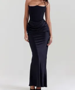  House of CB Persephone Strapless Corset Maxi Dress in Black Size Large / AU Size 12 for rent on The Volte - image 3