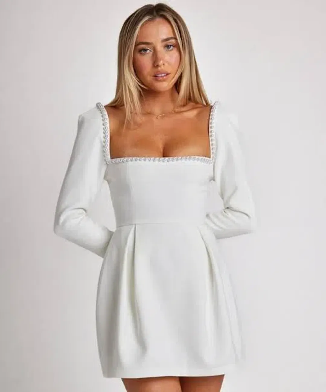 Odd Muse The Ultimate Muse Pearl Mini Dress White Size 10 for rent on The Volte - main image